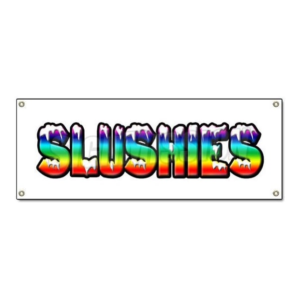 Slushies Banner Heavy Duty 13 Oz Vinyl with Grommets Single Sided